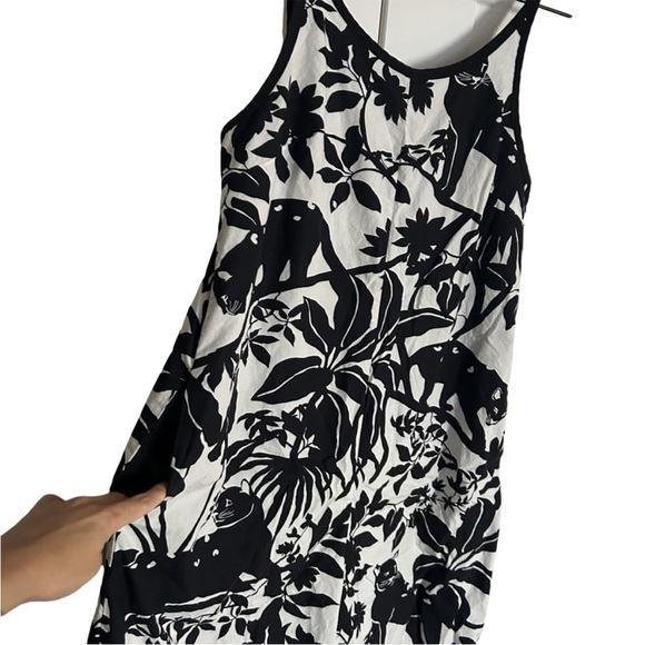 Maeve Anthropologie Chrysanthemum Jumpsuit Black Tropical Print Wide Leg Crop S - Picture 9 of 15